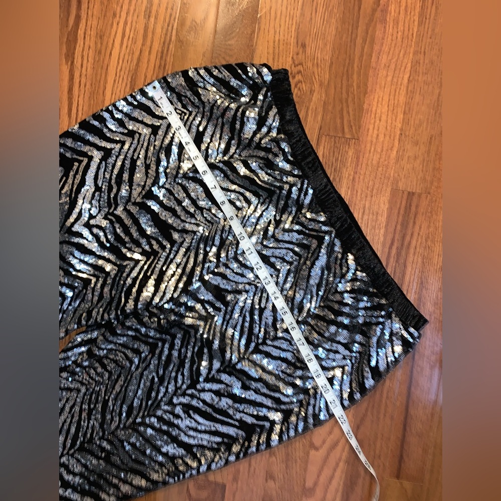 Capsule Faux Black Velvet and Silver Sequin Pants. Sz 18.   EUC!! - Picture 4 of 10